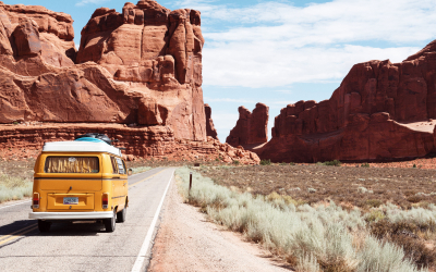 tourist car on the road